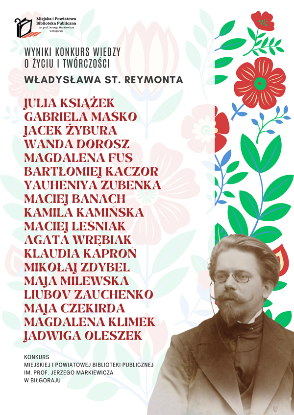 Wyniki Konkursu wiedzy o życiu i twórczości Władysława Stanisława Reymonta